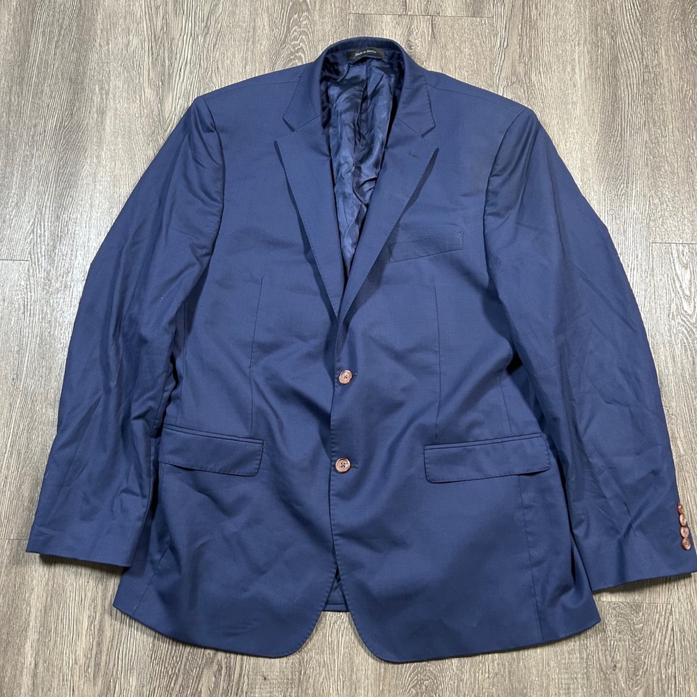 Lauren Ralph Lauren Blazer 46L Navy Blue Slim‎ Fit Wool Two Button Sport Coat